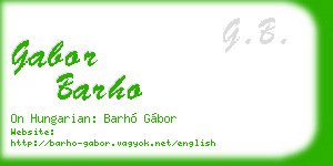 gabor barho business card