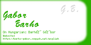 gabor barho business card